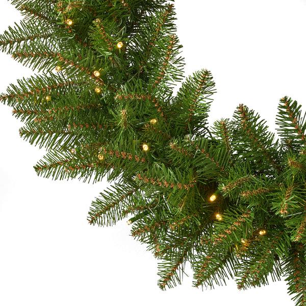 Gdf Studio 24" Fraser Fir Pre-Lit Warm White LED Artificial Christmas Wreath
