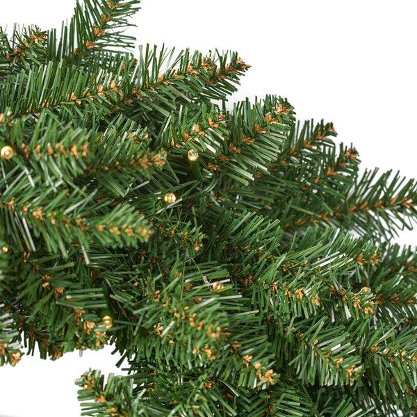 Gdf Studio 24-Inch Norway Spruce Pre-Lit Warm White LED Artificial Christmas Wreath