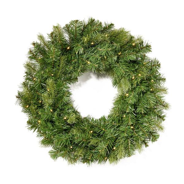 gdf studio 24" Mixed Spruce Warm White LED Artificial Christmas Wreath