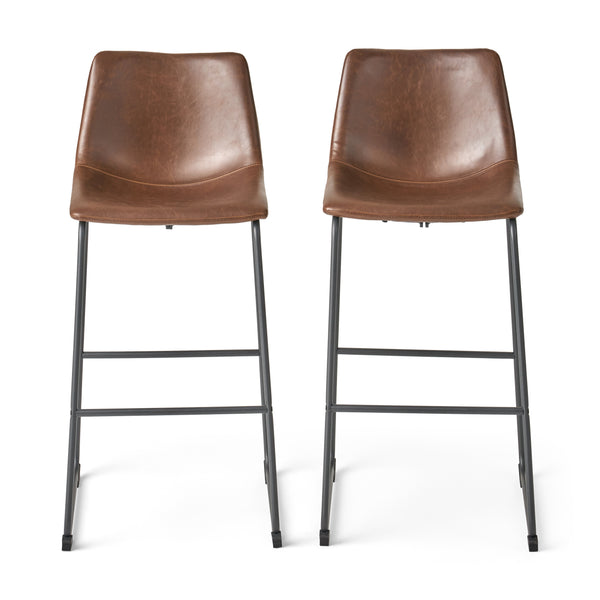 gdf studio 30-Inch Central Vintage Brown Bar Stool (Set of 2)