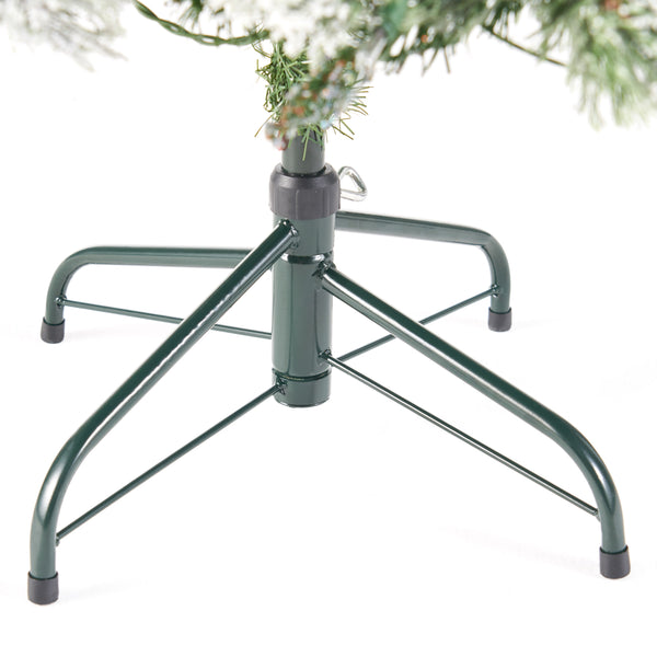 Gdf Studio 4.5-foot Cashmere Pine And Mixed Needles Hinged Artificial Christmas Tree With Snow And Glitter Branches And Frosted Pinecones