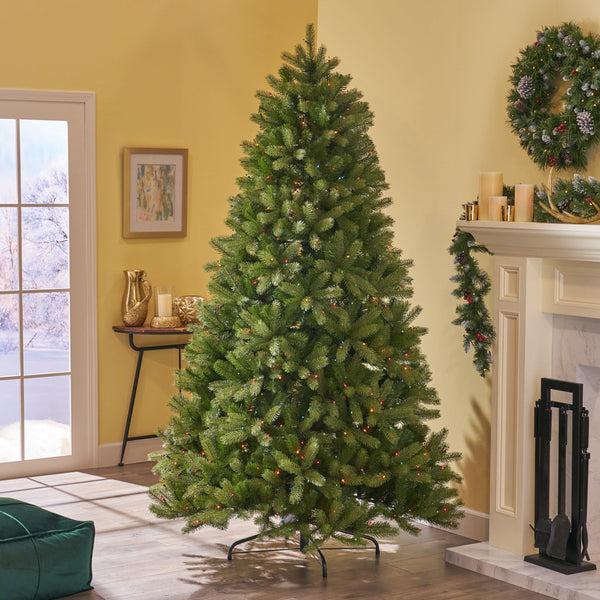 Gdf Studio 7.5-foot Mixed Spruce Hinged Artificial Christmas Tree