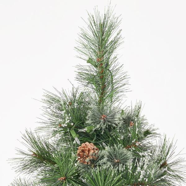 Gdf Studio 7-foot Cashmere Pine Pre-Lit Artificial Christmas Tree With Snowy Branches And Pinecones