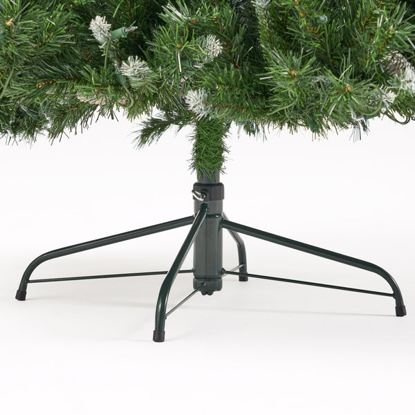 Gdf Studio 7-foot Mixed Spruce Pre-Lit Clear LED Hinged Artificial Christmas Tree With Frosted Branches