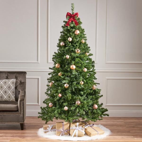 Gdf Studio 7-foot Noble Fir Pre-Lit Clear LED Hinged Artificial Christmas Tree