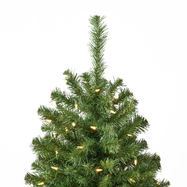 Gdf Studio 7-foot Noble Fir Pre-Lit Clear LED Hinged Artificial Christmas Tree