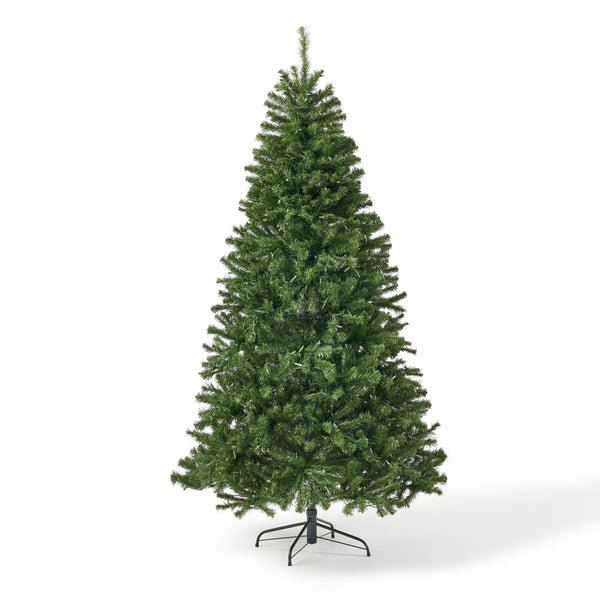 gdf studio 7-foot Noble Fir Pre-Lit Clear LED Hinged Artificial Christmas Tree