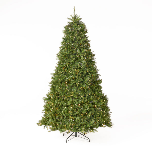 Gdf Studio 9-foot Fraser Fir Pre-Lit Clear LED Hinged Artificial Christmas Tree