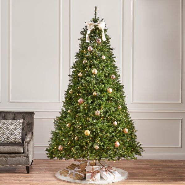 gdf studio 9-foot Fraser Fir Pre-Lit Clear LED Hinged Artificial Christmas Tree