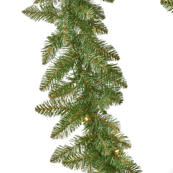 Gdf Studio 9-foot Fraser Fir Pre-Lit Warm White LED Artificial Christmas Garland