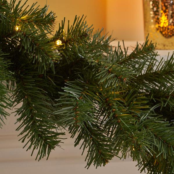 Gdf Studio 9-foot Noble Fir Pre-lit Warm White LED Artificial Christmas Garland