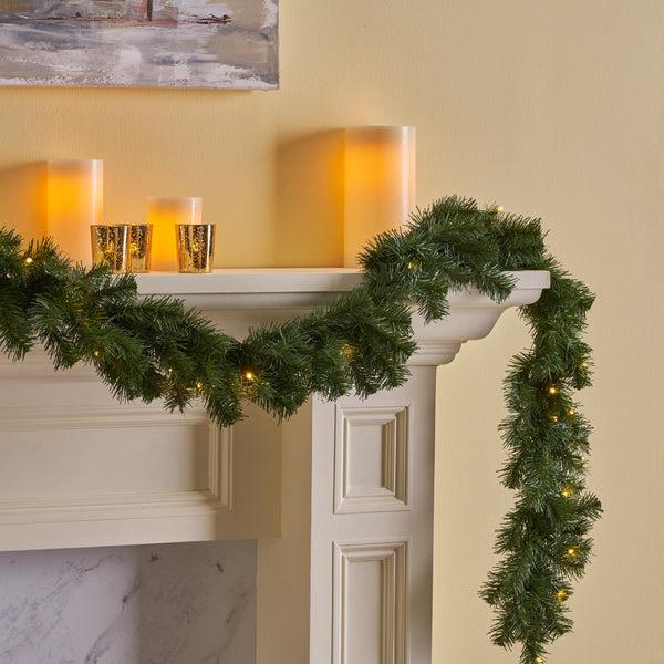 Gdf Studio 9-foot Noble Fir Pre-lit Warm White LED Artificial Christmas Garland