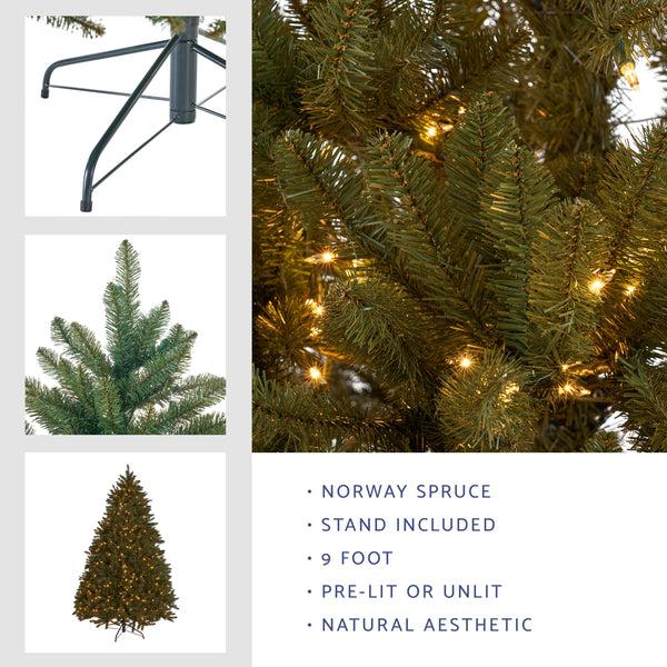 Gdf Studio 9-foot Norway Spruce Hinged Artificial Christmas Tree