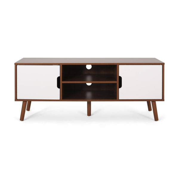 gdf studio Aaditya Mid Century Modern 2 Cabinets & Shelves TV Stand
