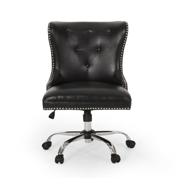 Gdf Studio Abagail Contemporary Tufted Swivel Office Chair