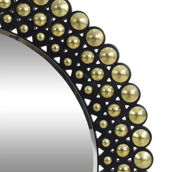 Gdf Studio Abels Contemporary Studded Round Wall Mirror