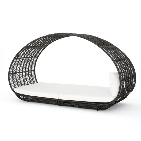 gdf studio Abigal Outdoor Wicker Daybed with Cushion