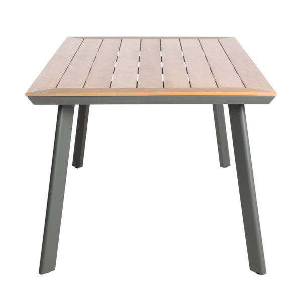 Gdf Studio Able Outdoor Aluminum Dining Table With Faux Wood Table Top