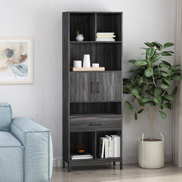 gdf studio Abriel Bookcase with Storage Cabinet & Drawer