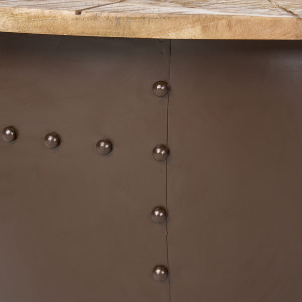 Gdf Studio Absecon Handcrafted Boho Mango Wood And Iron Accent Table