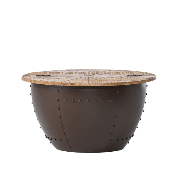 gdf studio Absecon Handcrafted Boho Mango Wood and Iron Accent Table