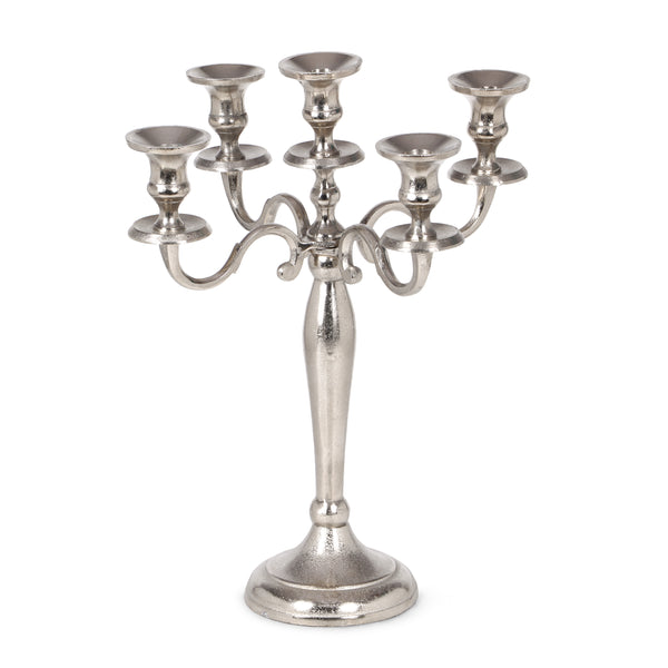 gdf studio Acosta Handmade 5 Candle Aluminum Candelabra Silver