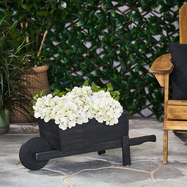 Gdf Studio Acworth Outdoor Acacia Wood Wheelbarrow Planter