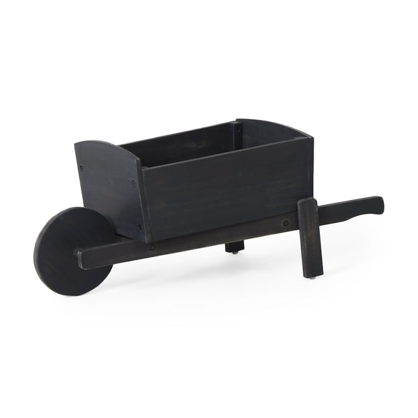 gdf studio Acworth Outdoor Acacia Wood Wheelbarrow Planter
