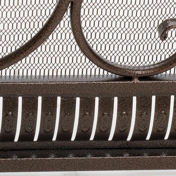 Gdf Studio Adalia Black Brushed Gold Finish Wrought Iron Fireplace Screen