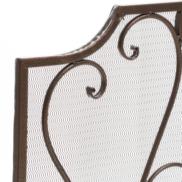 Gdf Studio Adalia Black Brushed Gold Finish Wrought Iron Fireplace Screen