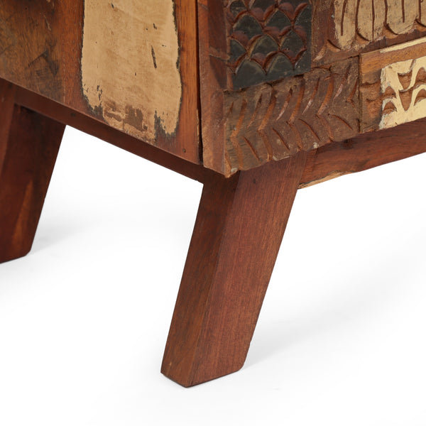 Gdf Studio Adcock Handcrafted Boho 4 Drawer Wood Cabinet