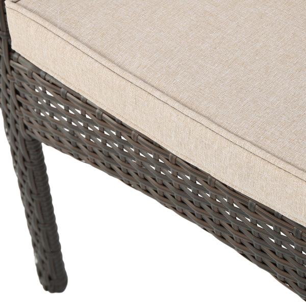 Gdf Studio Addilynn Outdoor Wood And Wicker 8 Seater Dining Set