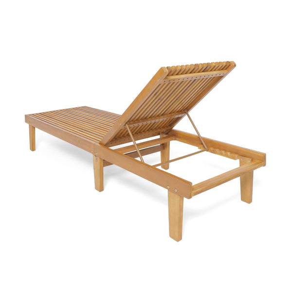 Gdf Studio Addisyn Outdoor Acacia Wood 3 Piece Chaise Lounge Set