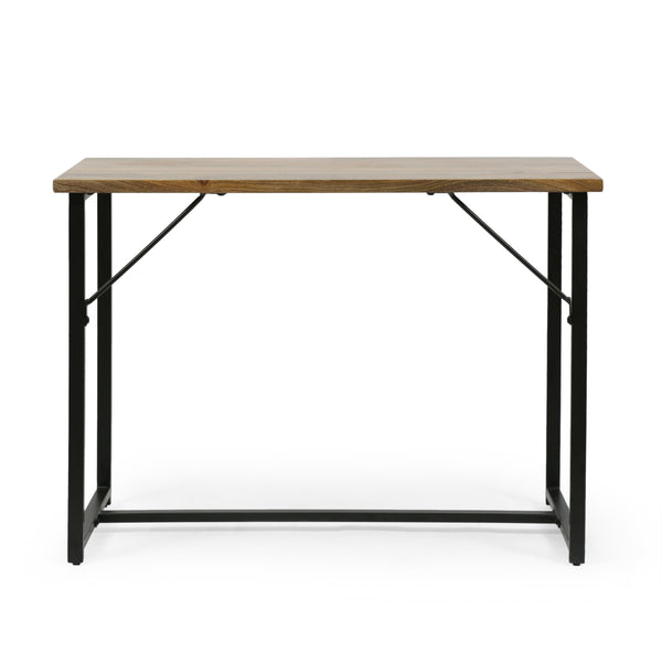Gdf Studio Addyston Modern Industrial Handmade Mango Wood Console Table Honey Brown And Black