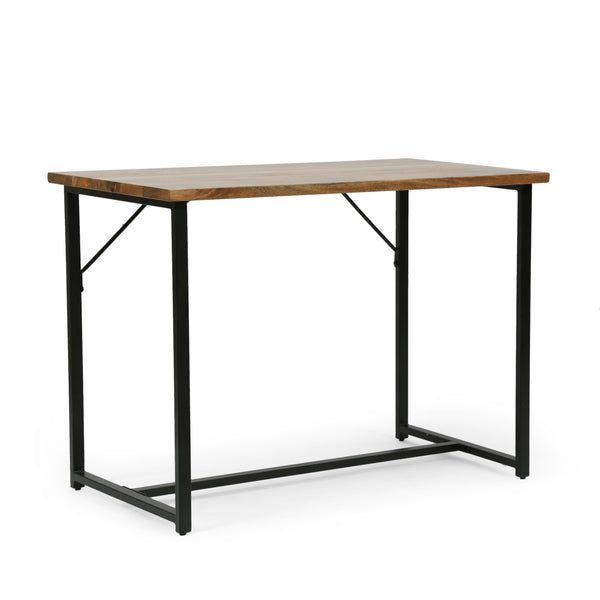 gdf studio Addyston Modern Industrial Handmade Mango Wood Console Table Honey Brown and Black