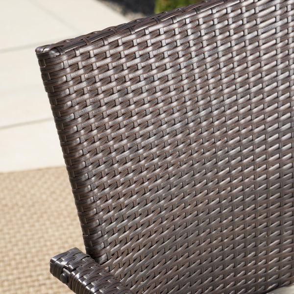 Gdf Studio Adelade Outdoor 7 Piece Aluminum Dining Set With Wicker Dining Chairs