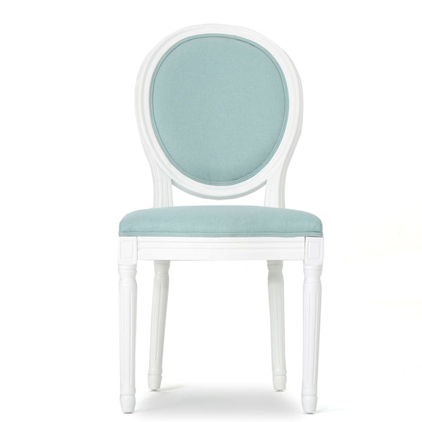 Gdf Studio Adelise Traditional Light Blue Upholstered Fabric Dining Chairs (Set Of 2)