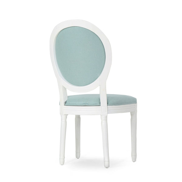 Gdf Studio Adelise Traditional Light Blue Upholstered Fabric Dining Chairs (Set Of 2)