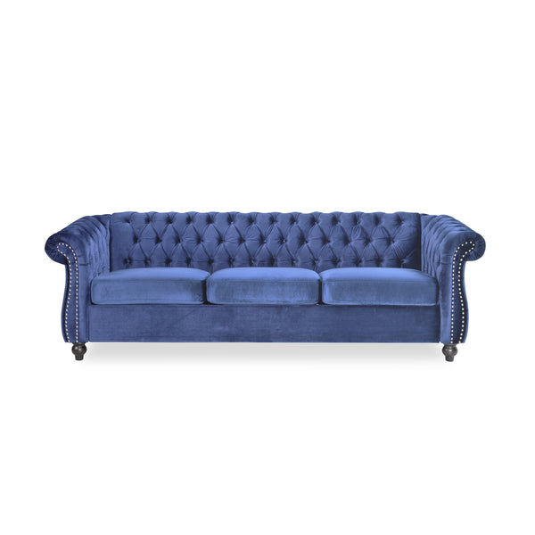 Gdf Studio Adetokunbo Tufted Velvet Chesterfield 3 Seater Sofa