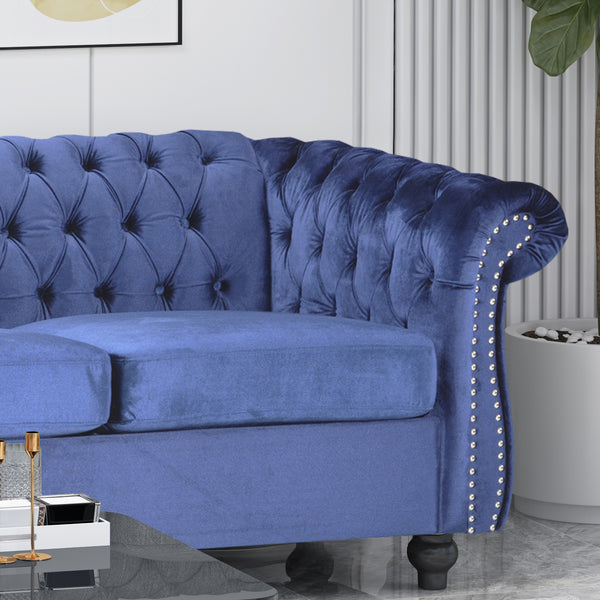 Gdf Studio Adetokunbo Tufted Velvet Chesterfield 3 Seater Sofa