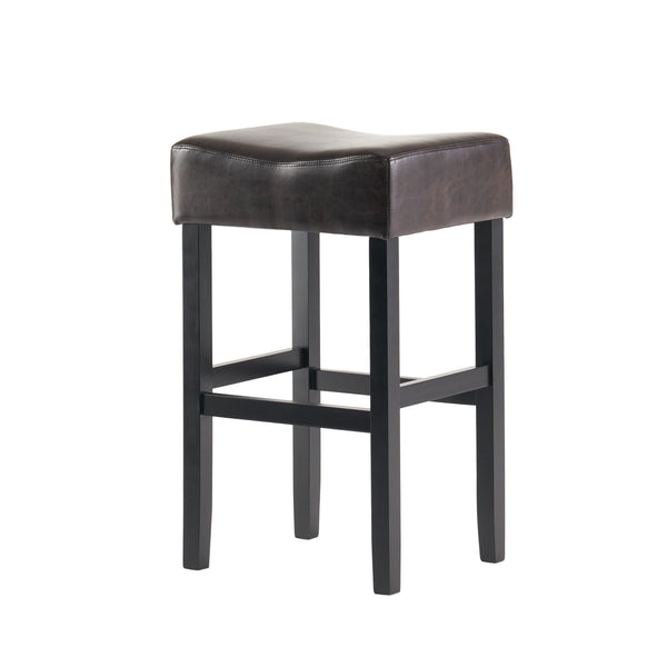 Gdf Studio Adler 30-Inch Brown Leather Backless Bar Stool (Set Of 2)