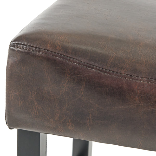 Gdf Studio Adler 30-Inch Brown Leather Backless Bar Stool (Set Of 2)