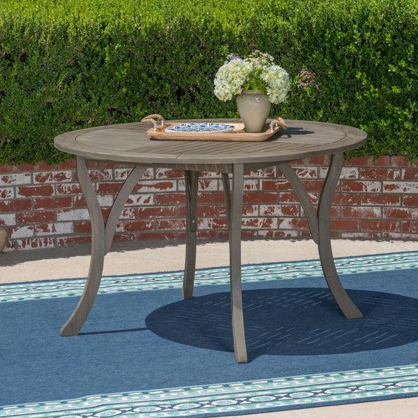 Gdf Studio Adn Outdoor 47-inch Round Acacia Wood Dining Table