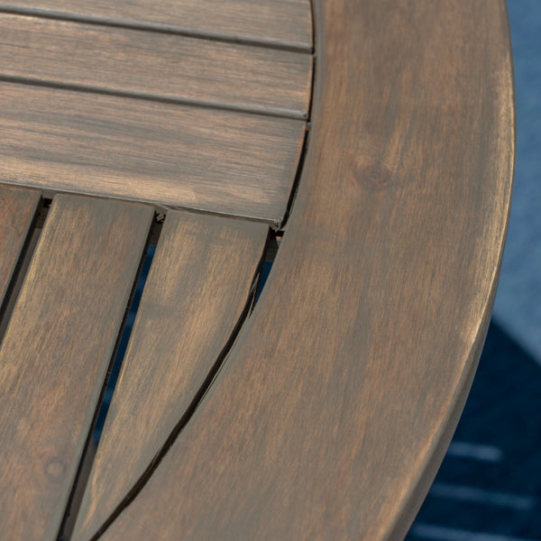 Gdf Studio Adn Outdoor 47-inch Round Acacia Wood Dining Table