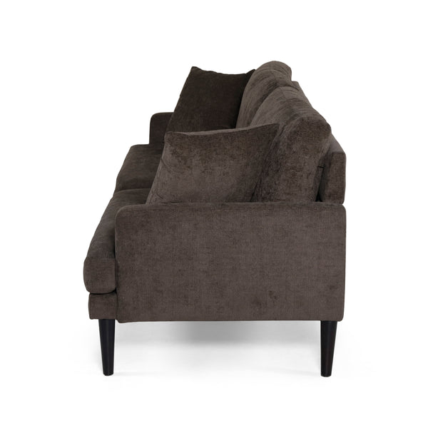 Gdf Studio Adut Contemporary 3 Seater Fabric Sofa With Accent Pillows