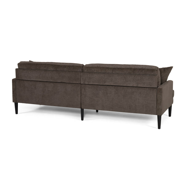 Gdf Studio Adut Contemporary 3 Seater Fabric Sofa With Accent Pillows
