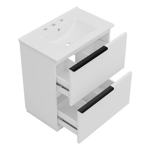 Gdf Studio Aeliorue 30" Bathroom Vanity With Ceramic Sink And Full-Extension Drawers