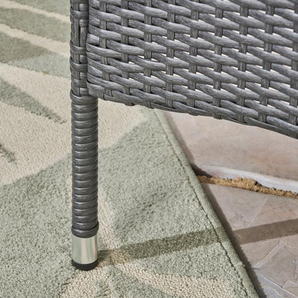 Gdf Studio Agnes Outdoor 6-Seater Gray Wood & Wicker Dining Set