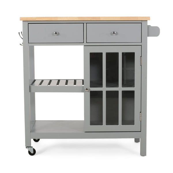 Gdf Studio Aidah Contemporary Kitchen Cart With Wheels