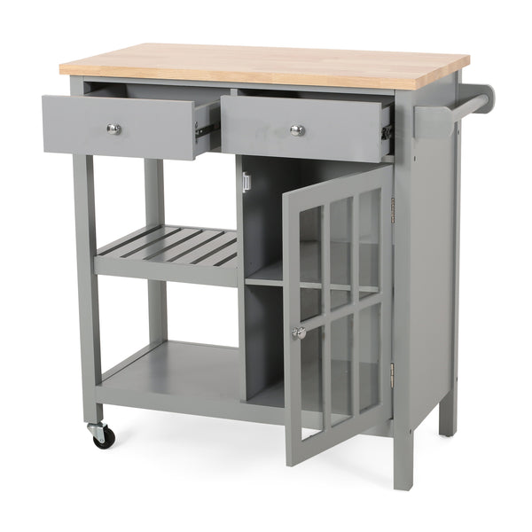 Gdf Studio Aidah Contemporary Kitchen Cart With Wheels